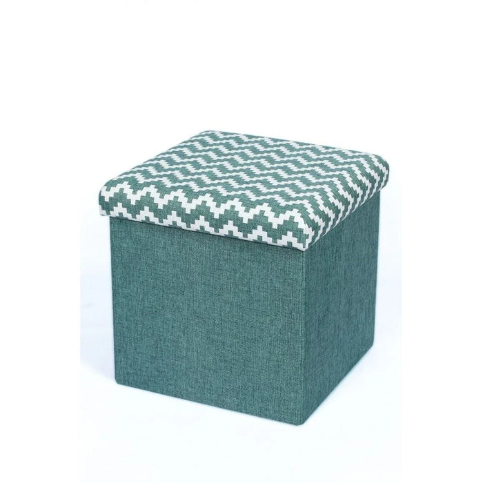 Zigger Folding Storage Ottoman- Light Green