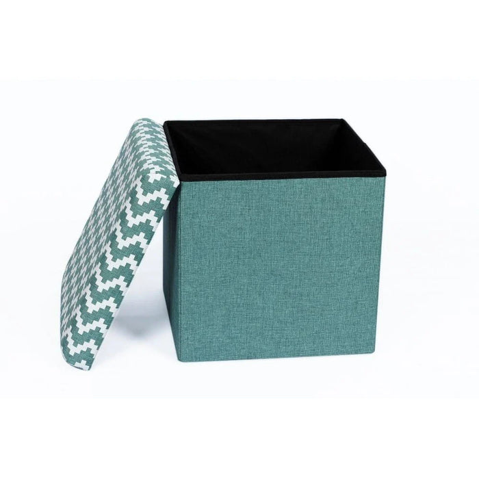 Zigger Folding Storage Ottoman- Light Green