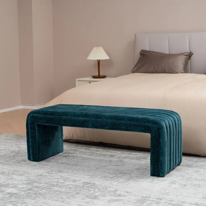 Lizza Bench- Shiny Teal Blue