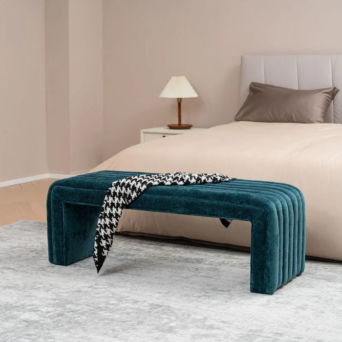 Lizza Bench- Shiny Teal Blue