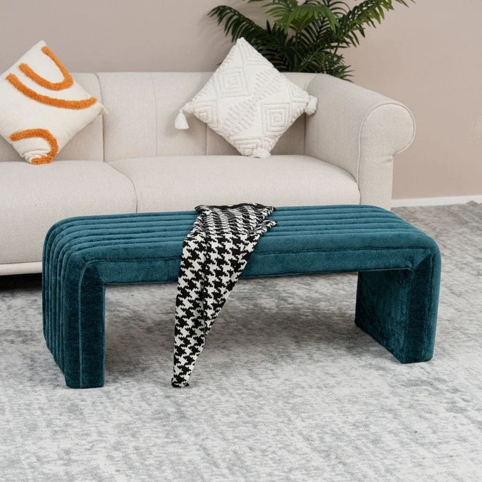 Lizza Bench- Shiny Teal Blue