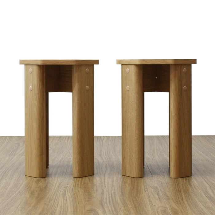 Chiba Set of 2 Stackable Stools - Natural Oak - With 2-Year Warranty