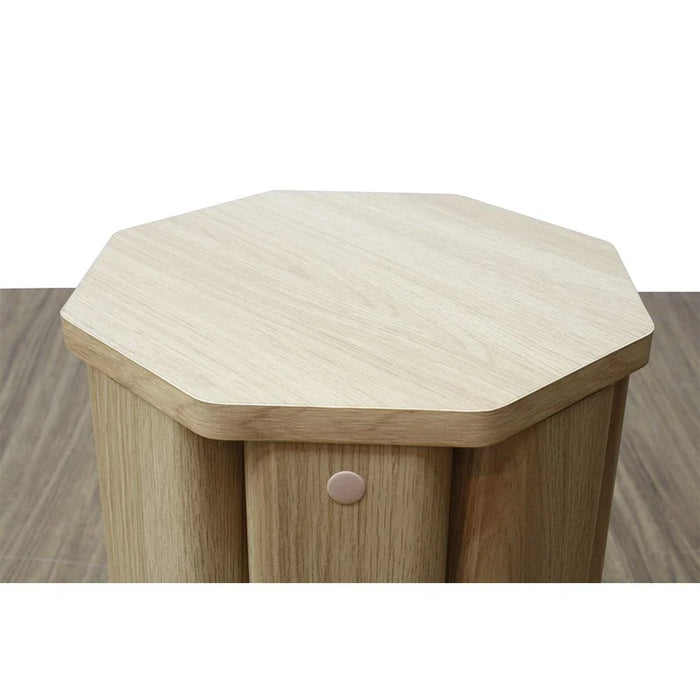 Chiba Set of 2 Stackable Stools - Natural Oak - With 2-Year Warranty