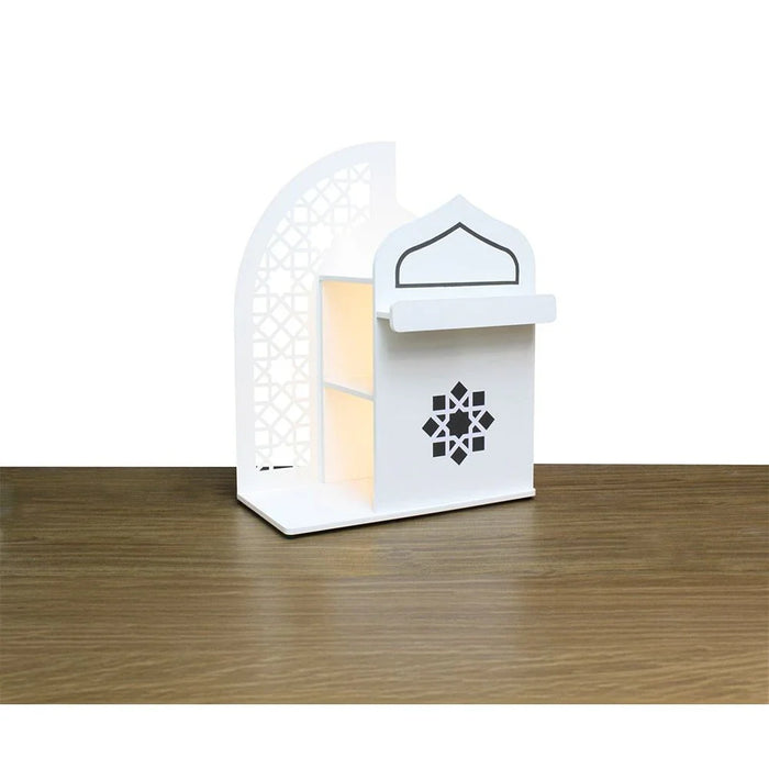 Zahwa Side Table With LED Lights -White