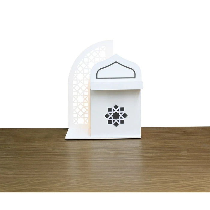 Zahwa Side Table With LED Lights -White