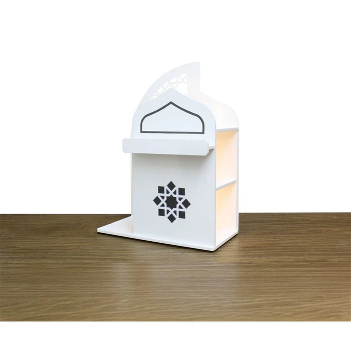 Zahwa Side Table With LED Lights -White