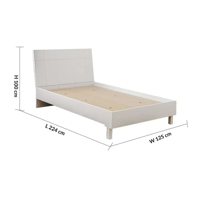 Brooklyn 120x200 Single Bed-White-With 2-Year Warranty