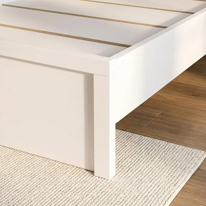 Aurora 90X190 Single Bed-White/Natural Oak