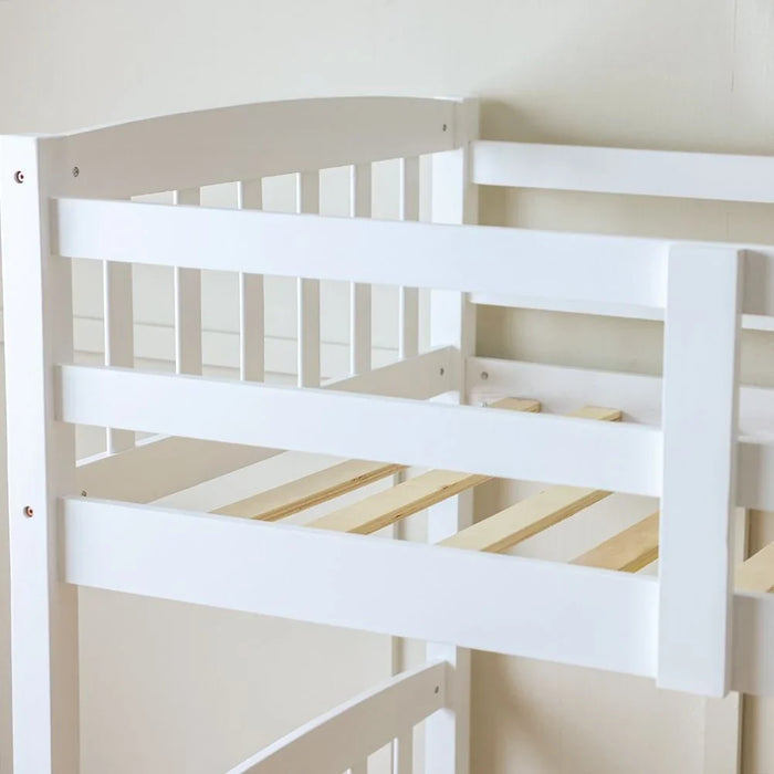Henry 90x190 Solidwood Double Decker Bunk Bed - White - With 2-Year Warranty