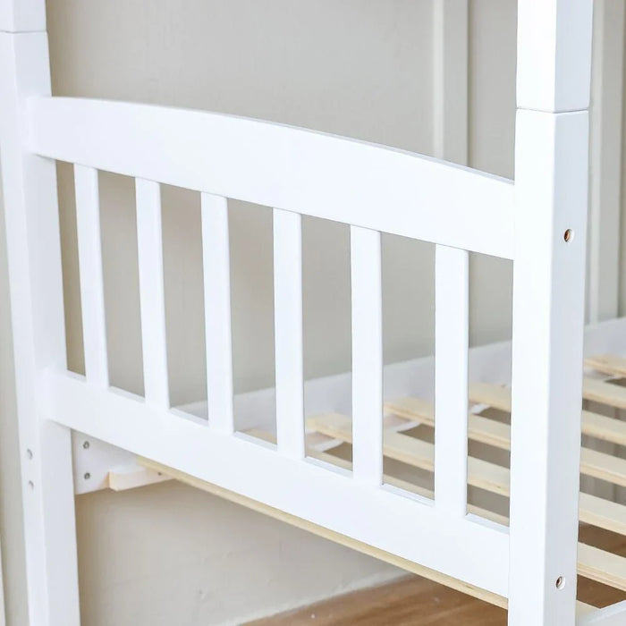 Henry 90x190 Solidwood Double Decker Bunk Bed - White - With 2-Year Warranty