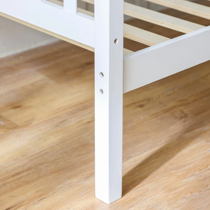 Henry 90x190 Solidwood Double Decker Bunk Bed - White - With 2-Year Warranty