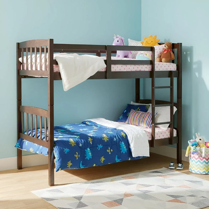 Henry 90x190 Solidwood Double Decker Bunk Bed - Brown - With 2-Year Warranty