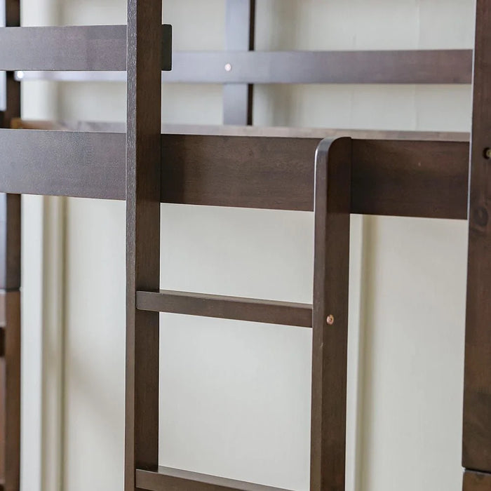 Henry 90x190 Solidwood Double Decker Bunk Bed - Brown - With 2-Year Warranty