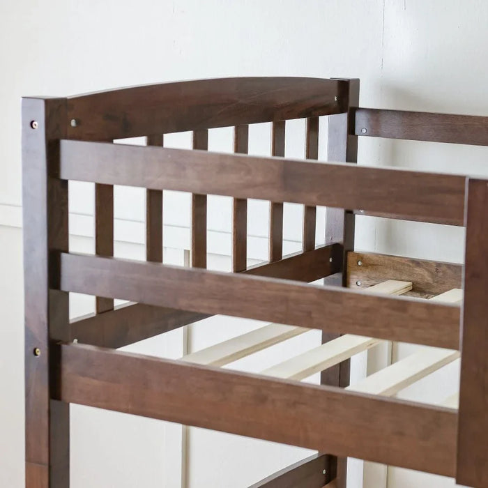 Henry 90x190 Solidwood Double Decker Bunk Bed - Brown - With 2-Year Warranty