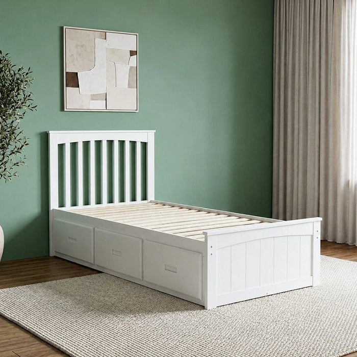 Ultron 90x190 Captain Bed with 3 Drawers-White-With 2-Year Warranty