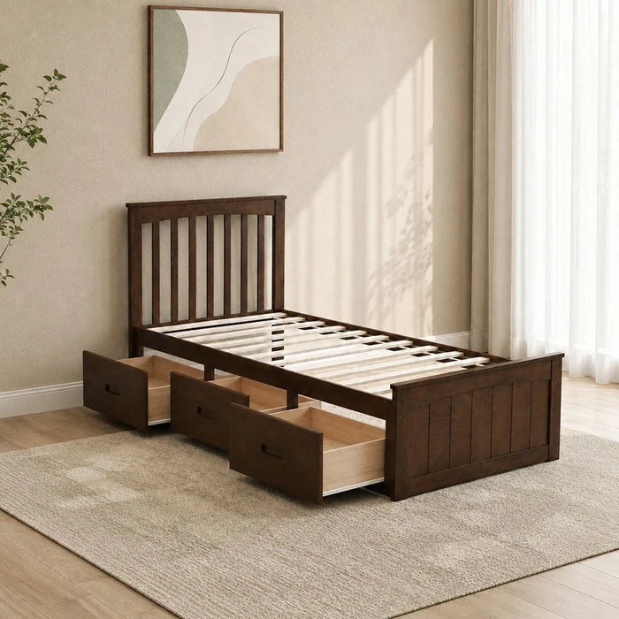 Ultron 90X190 Captain Bed With 3 Drawer-Brown