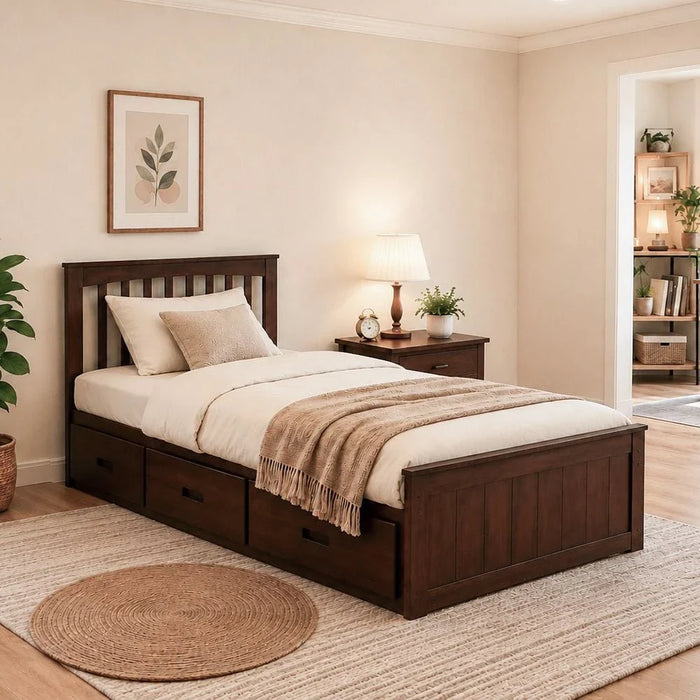 Ultron 90X190 Captain Bed With 3 Drawer-Brown