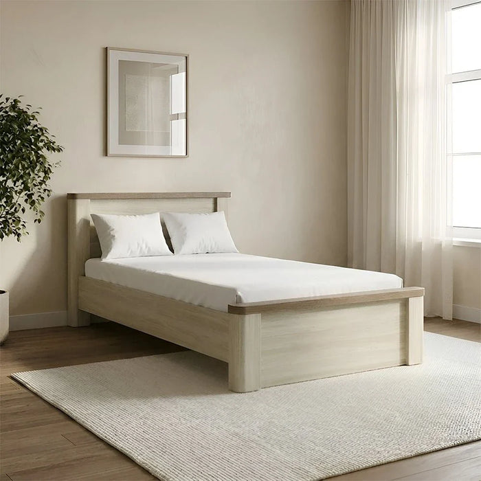 Olivos 120x200 Single Bed-Ash Grey/Oak-With 2-Year Warranty