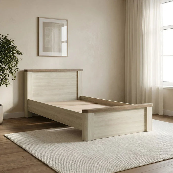 Olivos 120x200 Single Bed-Ash Grey/Oak-With 2-Year Warranty