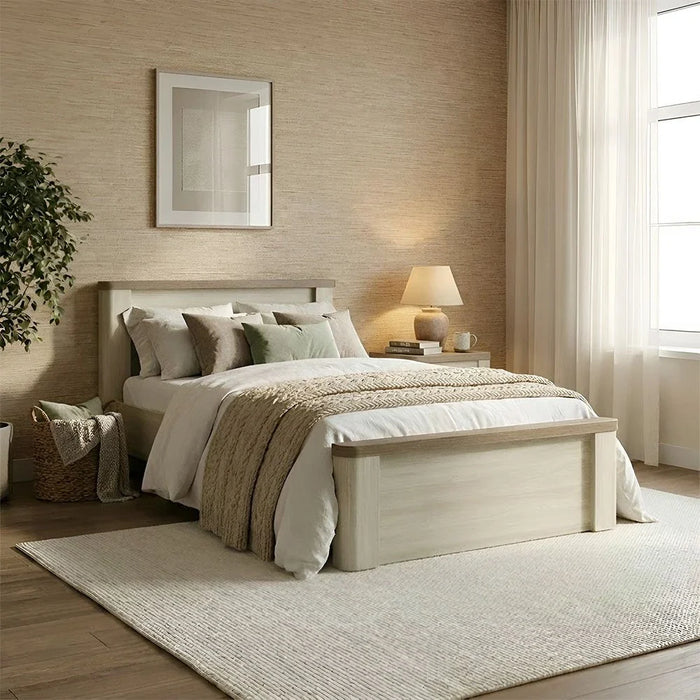 Olivos 120x200 Single Bed-Ash Grey/Oak-With 2-Year Warranty