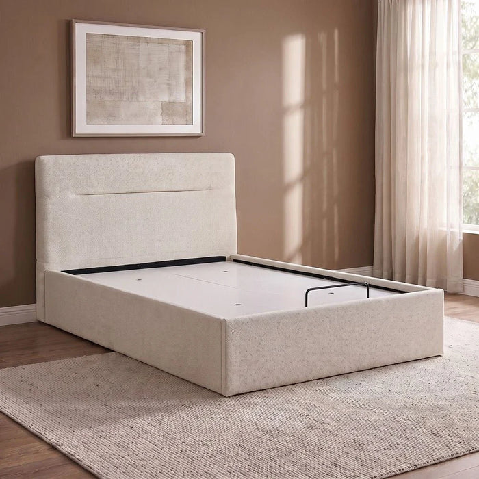 Hendrix 120x200 Young Bed with Hydraulic Storage-White-With 2-Year Warranty