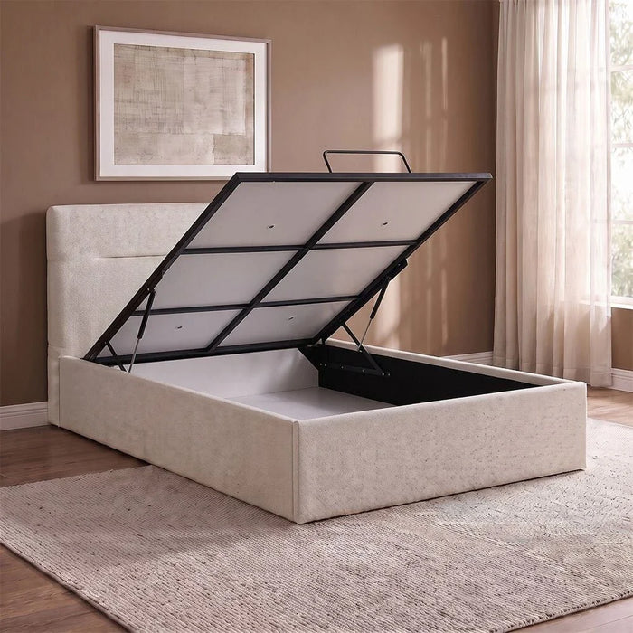 Hendrix 120x200 Young Bed with Hydraulic Storage-White-With 2-Year Warranty