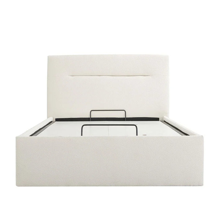 Hendrix 120x200 Young Bed with Hydraulic Storage-White-With 2-Year Warranty