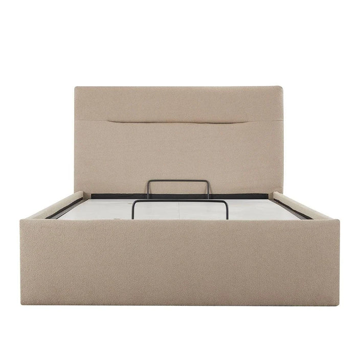 Hendrix 120x200 Young Single Bed with Hydraulic Storage-Taupe-With 2-Year Warranty