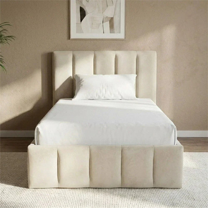 Vista 120x200 Teen Single Bed with Drawers-Light Beige-With 2-Year Warranty
