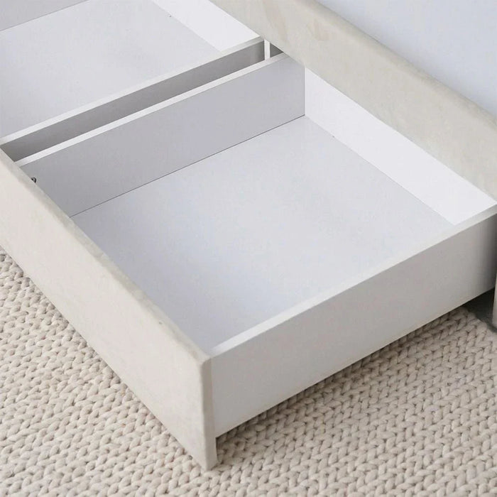 Vista 120x200 Teen Single Bed with Drawers-Light Beige-With 2-Year Warranty