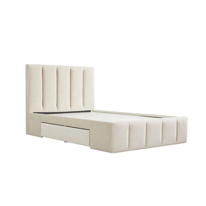 Vista 120x200 Teen Single Bed with Drawers-Light Beige-With 2-Year Warranty