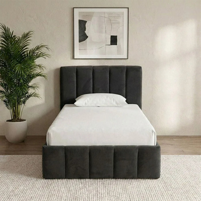 Vista 120x200 Teen Single Bed with Drawers-Black-With 2-Year Warranty