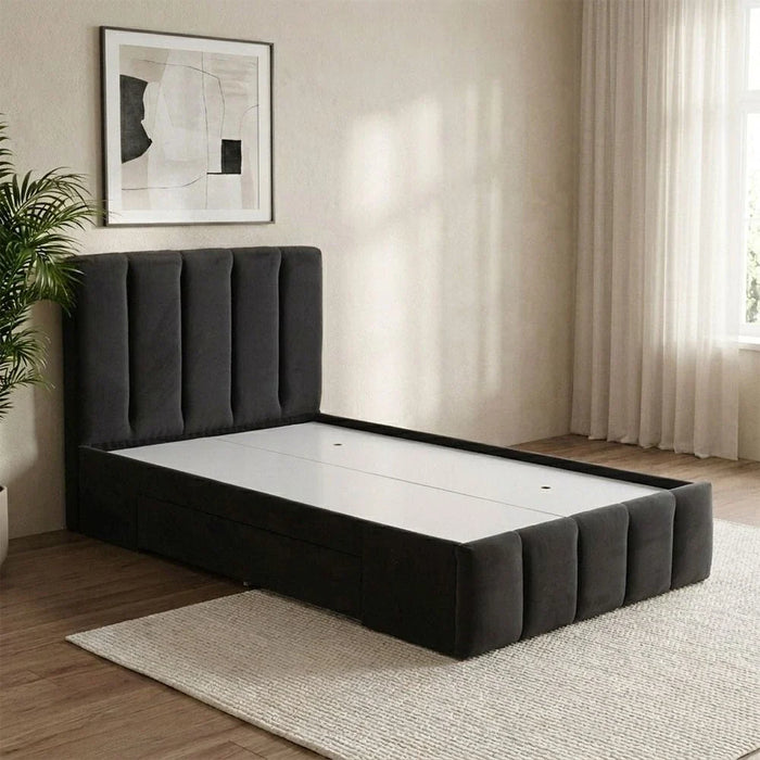 Vista 120x200 Teen Single Bed with Drawers-Black-With 2-Year Warranty