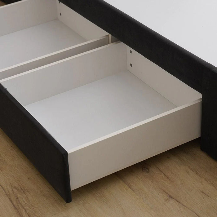 Vista 120x200 Teen Single Bed with Drawers-Black-With 2-Year Warranty