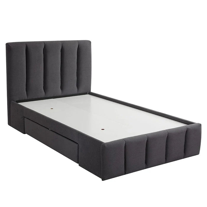 Vista 120x200 Teen Single Bed with Drawers-Black-With 2-Year Warranty