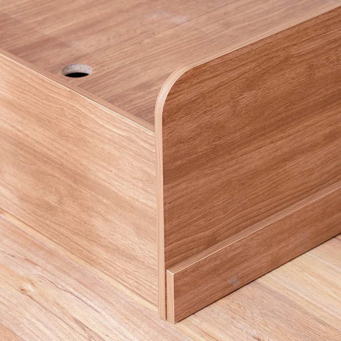 Zirco 120x200 Single Bed with Storage-Brown Oak-With 2-Year Warranty