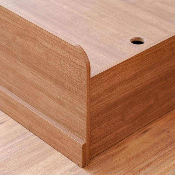 Zirco 120x200 Single Bed with Storage-Brown Oak-With 2-Year Warranty