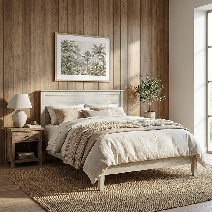 Zirco 120x200 Single Bed with Storage-White Oak-With 2-Year Warranty