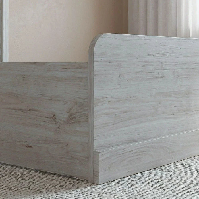 Zirco 120x200 Single Bed with Storage-White Oak-With 2-Year Warranty
