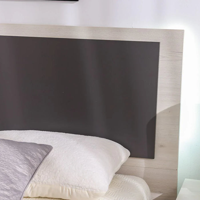 Pletora 120x200 Single Bed with LED Lights - Grey Oak - With 2-Year Warranty
