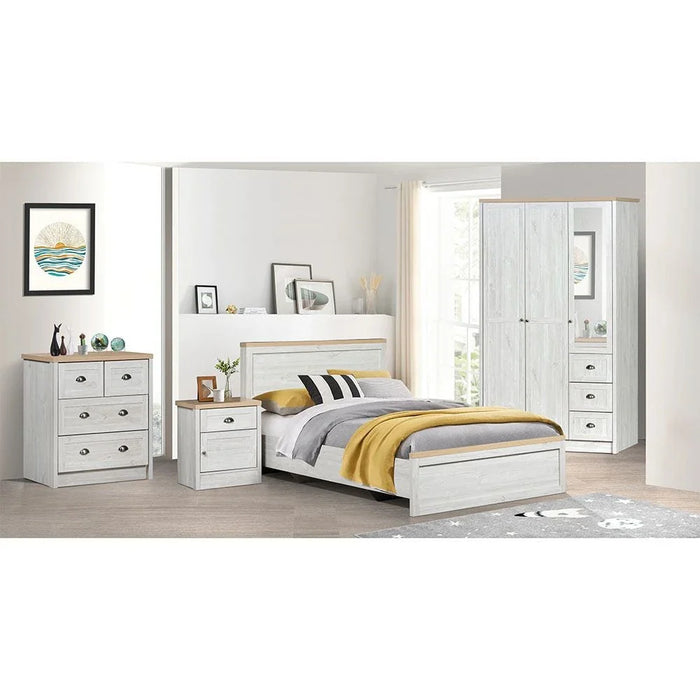 Cambridge 90x200 Single Bed - Oak/White Oak - With 2-Year Warranty