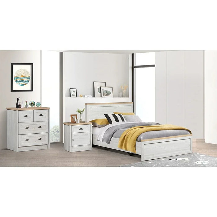 Cambridge 90x200 Single Bed - Oak/White Oak - With 2-Year Warranty