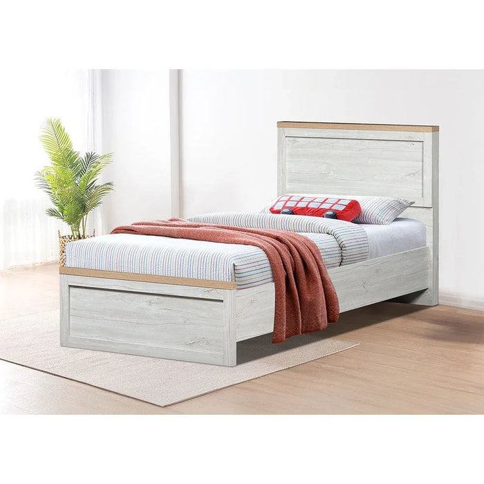 Cambridge 90x200 Single Bed - Oak/White Oak - With 2-Year Warranty