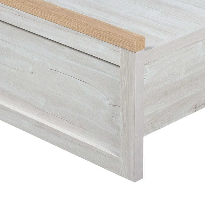Cambridge 90x200 Single Bed - Oak/White Oak - With 2-Year Warranty