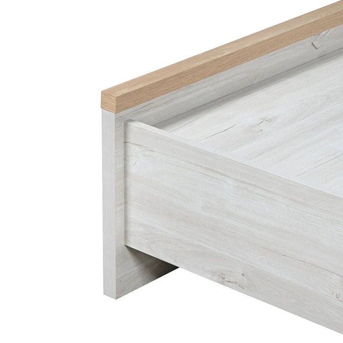 Cambridge 90x200 Single Bed - Oak/White Oak - With 2-Year Warranty