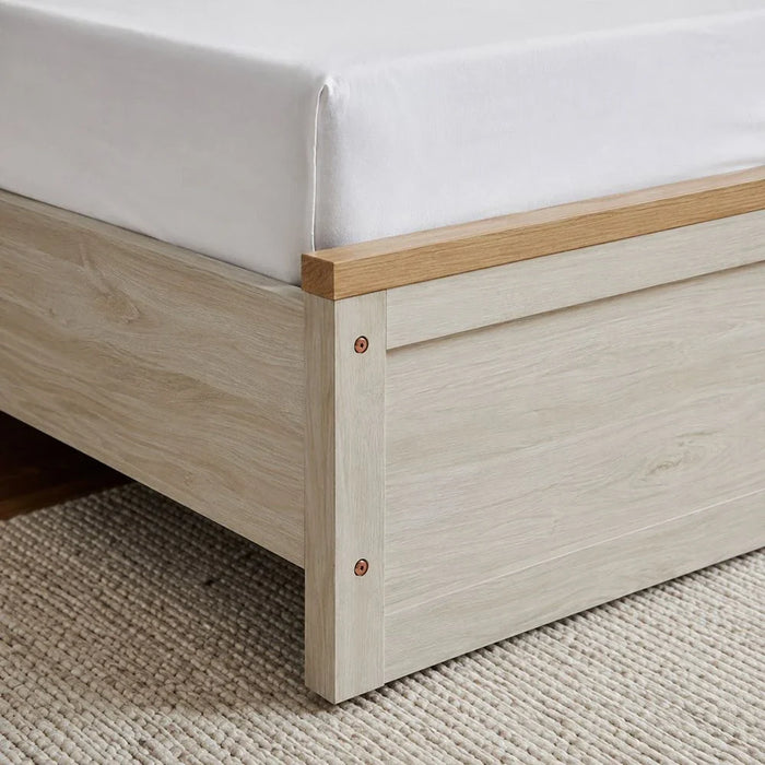 Cambridge 120x200 Single Bed - Oak & White Oak - With 2-Year Warranty