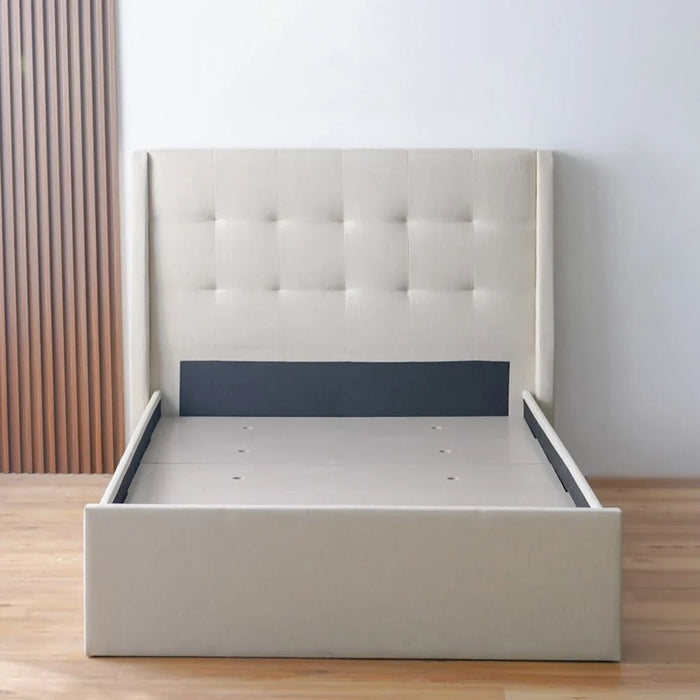 Supreme Twix 120x200 Upholstered Bed-Beige-With 2-Year Warranty
