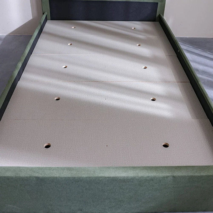 Olive 120x200 Upholstered Single Bed - Olive Green - With 2-Year Warranty