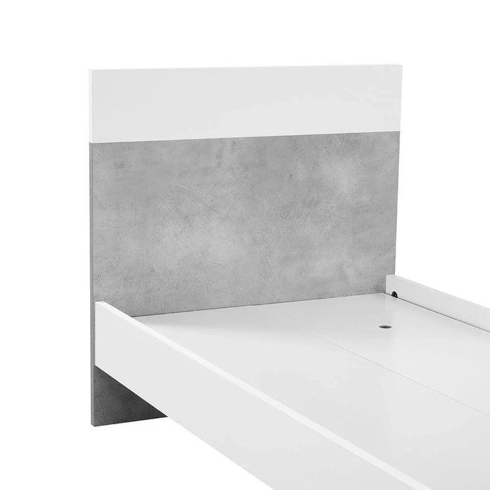 New Allano 90 X 190 Single Bed - Cement /White