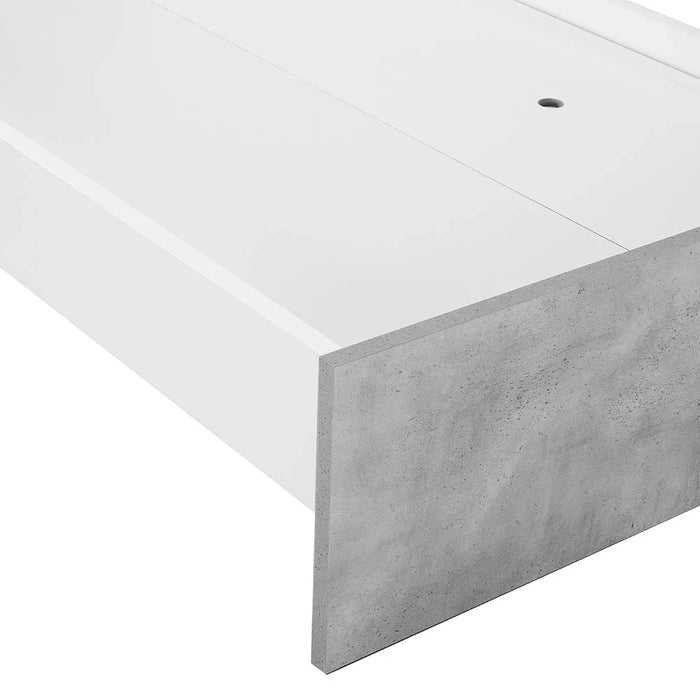 New Allano 90 X 190 Single Bed - Cement /White